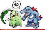  blood chikorita pok&eacute;mon red_eyes slap totodile 