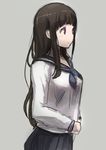  black_hair chitanda_eru hyouka long_hair miyamoto_issa purple_eyes school_uniform serafuku solo standing 