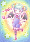  blush bracelet ebiru-chan english green_hair heart jewelry leica original overalls scissors skull solo star thighhighs 