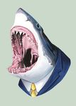  anthro clothing etsy fish great_white_shark marine plain_background ryanberkley shark suit teeth white_background 