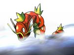  fin fins fog gororigorogoro gyarados hybrid magikarp marine nintendo open_mouth plain_background pok&#233;mon pok&eacute;mon scales solo unknown_artist video_games water what white_background 