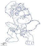 anthro balls biceps big_penis canine_penis cap'n_o.g._readmore cat clothing erection feline flexing fur knot male mammal muscles nude pecs penis pose presenting sheath shirt shorts solo standing thick_penis torn_clothing wolfblade 