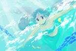  axis_powers_hetalia bubble diving dress fish freediving kinutarou long_hair ocean seychelles_(hetalia) sundress swimming underwater water 