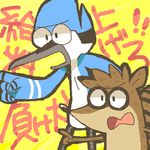  avian bird blue_jay duo male mammal mordecai raccoon regular_show rigby shiro_suzu unknown_artist 