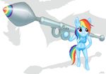  anthrofied equine female friendship_is_magic hair horse mammal multi-colored_hair my_little_pony pony rainbow_dash_(mlp) rainbow_hair ranged_weapon rocket_launcher shad3r solo weapon 