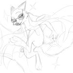  black_and_white bottomless canine clothed clothing crossover disney eyewear fox kizaru line_art male mammal monochrome nick_wilde nude one_piece simple_background sketch sunglasses w4g4 white_background zootopia 