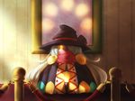  cloak dew-spiegel drawcia earrings hair_over_one_eye hat jewelry kirby_(series) long_hair no_humans picture_frame silver_hair solo very_long_hair white_hair witch witch_hat yellow_eyes 