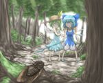  :&lt; blue_dress blue_eyes blue_hair blush bow bug bug_hunting butterfly_net cicada cirno container daiyousei death dress fairy_wings forest green_hair grey_eyes hair_bobbles hair_bow hair_ornament hand_net hat hat_bow ice ice_wings insect lying multiple_girls nature nobamo_pieruda o_o on_back sandals short_hair side_ponytail straw_hat sweat tears touhou tree triangle_mouth wide-eyed wings 