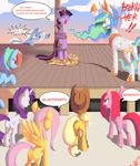  bound butt comic cutie_mark english_text equine execution female feral fluttershy_(mlp) friendship_is_magic horn horse imminent_death mammal my_little_pony pegasus pinkamena_(mlp) pinkie_pie_(mlp) pole pony ponykillerx princess princess_celestia_(mlp) rainbow_dash_(mlp) rarity_(mlp) royalty sweat tears text trixie_(mlp) twilight_sparkle_(mlp) unicorn winged_unicorn wings 