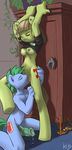  anthro anthrofied atryl bottomless closet clothed clothing cunnilingus duo ear_piercing equine female half-dressed horse horsecock male mammal my_little_pony oral oral_sex original_character penis phone piercing pussy sex straight vaginal 