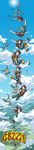  bird cloud comic day falling highres hirasawa_geko long_image original parachute skydive tall_image 
