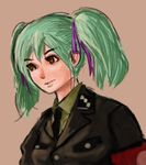  advance_wars advance_wars:_days_of_ruin armband green_hair lieselotte_(advance_wars) military military_uniform necktie siaothe-sheep solo twintails uniform yellow_eyes 