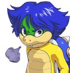  angry black_background blue_hair hair koopa looking_at_viewer ludwig_von_koopa male mario_bros nintendo plain_background scalie turtle video_games yellow_skin 