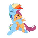  cub cute equine eyes_closed female feral friendship_is_magic gavalanche hair horse hug huge mammal multi-colored_hair my_little_pony pegasus pony purple_hair rainbow_dash_(mlp) rainbow_hair scootaloo_(mlp) wings young 