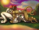  feline fellatio gay lagomorph lion male mammal oral oral_sex penis rabbit sex yaoifairy 