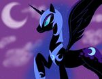  armor cutie_mark equine female feral friendship_is_magic helmet horn mammal moon my_little_pony nightmare_moon_(mlp) nsslayer plain_background solo winged_unicorn wings 