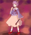  blood crowbar eyeball hairband heart komeiji_satori miyo_(ranthath) purple_eyes purple_hair short_hair skirt solo third_eye touhou 