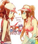  blood brown_hair cap cheren_(pokemon) cleavage hue_(pokemon) kyouhei_(pokemon) mei_(pokemon) pokemon pokemon_bw2 touko_(pokemon) touya_(pokemon) undressing 
