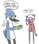  benson bird blue_jay cake_mix dialog dialogue drugs gay gumball_machine high humor laugh male mordecai plate regular_show teeth text what 