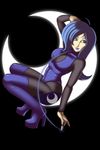  blue_hair boots breasts clothing costume female friendship_is_magic glowing green_eyes hair heels human humanized kloudmutt legwear lipstick mammal moon my_little_pony not_furry princess_luna_(mlp) solo sparkle thigh_high_boots 