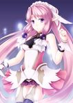  agarest_senki agarest_senki_(series) blush breasts dress elf ellis_(agarest_senki) hair_ornament hat highres hitodama long_hair medium_breasts open_mouth pink_hair pointy_ears purple_eyes ricegnat solo twintails very_long_hair wrist_cuffs 