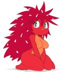 anthro breasts eulipotyphlan female flaky_(htf) hair happy_tree_friends hedgehog hi_res kneeling mammal red_hair shy solo sssonic2 thick_thighs wide_hips 