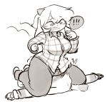  anthro asriel_dreemurr big_breasts blush boss_monster breasts caprine channydraws cleavage clothed clothing crossgender duo facesitting female goat male male/female mammal shocked submissive_male thick_thighs undertale video_games 