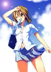  bad_id bad_pixiv_id bag brown_eyes brown_hair food k-on! kurou_(quadruple_zero) mouth_hold navel open_clothes open_shirt popsicle sakuragaoka_high_school_uniform school_uniform shirt short_hair tainaka_ritsu 