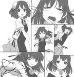  annotated bandages bun_cover double_bun flower greyscale ibaraki_kasen idolmaster idolmaster_cinderella_girls inu_x_boku_ss k-on! monochrome monogatari_(series) nisemonogatari parody pointing pointing_at_viewer precure smile_precure! style_parody touhou uta_no_prince-sama yukiaoi 