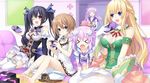  blanc choujigen_game_neptune compile_heart eyes_closed idea_factory kami_jigen_game_neptune_v multiple_girls nepgear neptune_(choujigen_game_neptune) neptune_(series) noire one_eye_closed siblings vert 