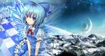  blue cristal dream girl hair ice landscape marisa planet scenic snow space touhou 