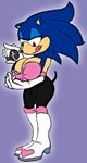  2012 anthro big_breasts big_butt blue_hair breasts butt clothing green_eyes hair hedgehog herm intersex plain_background sega solo sonic_(series) sonic_the_hedgehog tehsean thighs transformation transgender wide_hips 