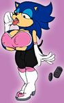  2012 anthro big_breasts big_butt blue_hair breasts butt clothing green_eyes hair hedgehog herm intersex plain_background sega solo sonic_(series) sonic_the_hedgehog tehsean thighs transformation transgender wide_hips 