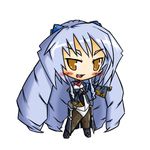  1girl black_legwear blue_hair bodysuit chibi drill_hair female hair_ornament kyoukai_senjou_no_horizon kyoukaisenjou_no_horizon long_hair lowres minigirl nate_mitotsudaira neito_mitotsudaira solo very_long_hair widofnir yellow_eyes 