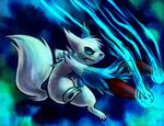  ambiguous_gender blue_eyes blue_markings blue_theme claws haychel looking_at_viewer markings nintendo pok&#233;mon pok&eacute;mon shiny_pok&#233;mon shiny_pokemon solo video_games zangoose 