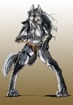  anthro canine female kokuryu mammal solo topless wolf 