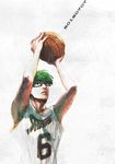  bad_id bad_pixiv_id basketball basketball_uniform glasses green_eyes green_hair kuroko_no_basuke male_focus midorima_shintarou solo sportswear zakk 