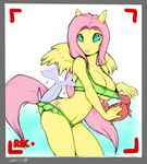  &gt;:3 anthro anthrofied arthropod bikini breasts butt cleavage clothed clothing crab crustacean cutie_mark equine female feral fish fluttershy_(mlp) friendship_is_magic horse mammal marine my_little_pony pegasus plain_background pony skimpy solo swimsuit tight_clothing voxix wardrobe_malfunction wings 