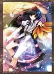  belt bird_wings black_hair black_wings capura_lin fan hat hauchiwa highres looking_at_viewer miniskirt non-web_source puffy_sleeves red_eyes scan scanlines shameimaru_aya short_hair short_sleeves skirt smile solo tokin_hat touhou wings 