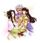  2girls age_difference asura&#039;s_wrath asura's_wrath asura_(asura&#039;s_wrath) asura_(asura's_wrath) black_hair capcom durga_(asura&#039;s_wrath) durga_(asura's_wrath) f-15jrs family father_and_daughter happy mithra_(asura&#039;s_wrath) mithra_(asura's_wrath) mother_and_daughter multiple_girls white_hair 