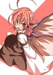  :d ahoge animal_ears fang highres mystia_lorelei open_mouth red_eyes shamo_(koumakantv) short_hair sketch sleeves_past_wrists smile solo touhou wings 