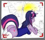  anthrofied beach breasts butt cleavage clothed clothing cutie_mark equine female friendship_is_magic horn horse looking_at_viewer mammal my_little_pony one-piece_swimsuit pony recording seaside side_boob skimpy smile solo swimsuit thong twilight_sparkle_(mlp) unicorn voxix 