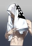  absurdres baba_yasushi bad_id bad_pixiv_id highres karate_shoukoushi_kohinata_minoru kohinata_minoru male_focus muscle shirtless solo towel towel_on_head 