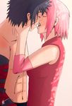  1boy 1girl amanda_mcneil amanda_sketches black_hair haruno_sakura kiss menma_(naruto) naruto naruto:_road_to_ninja naruto_shippuuden pink_hair 