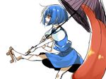  bad_id bad_pixiv_id blue_hair karakasa_obake mutsuki_(ama245) purple_umbrella red_eyes short_hair short_sleeves solo tatara_kogasa tongue touhou umbrella white_background 