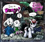  bellcountycomics black_hair cave_story clothed clothing cutie_mark detailed_background dialog english_text equine gun hair hat horse lagomorph male mammal mimiga my_little_pony ponification pony quote_(cave_story) ranged_weapon sue_sakamoto text toroko video_games weapon white_body 