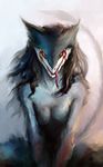  breasts female forked_tongue gorislav looking_at_viewer nude painting rain_silves sergal tongue tongue_out 
