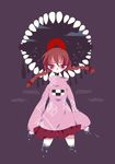  bad_id bad_pixiv_id braid brown_hair highres madotsuki pink_shirt red_eyes sharp_teeth shirt skirt teeth turtleneck twin_braids twintails yume_nikki 