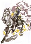  absurdres armor date_masamune_(sengoku_basara) highres horse male_focus samurai sengoku_basara solo sword tsuchibayashi_makoto weapon 