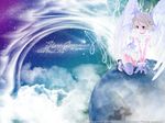  bracelet copyright_request gloves highres jewelry pointy_ears solo sumomo_kpa thighhighs wallpaper wings 